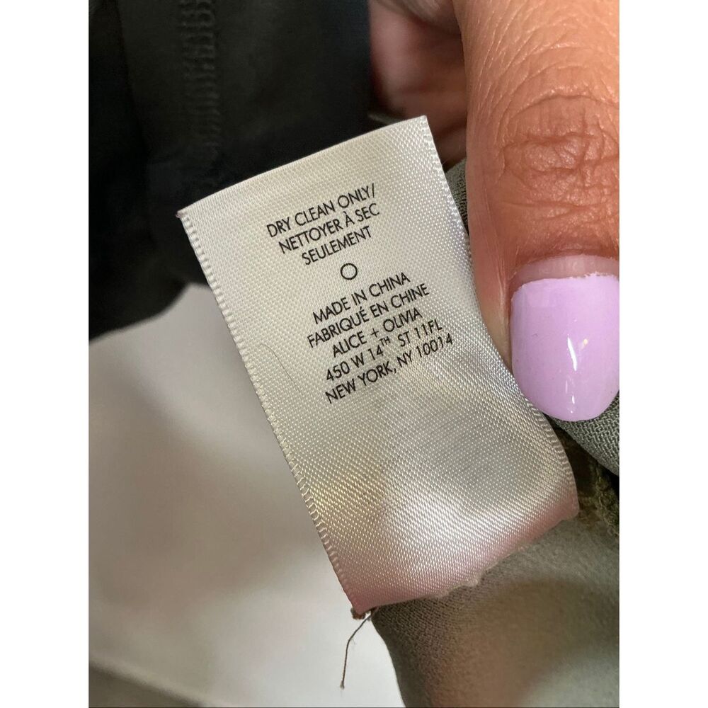 Alice + Olivia Harmon Satin Tank Top | Green in Large - Picture 7 of 7